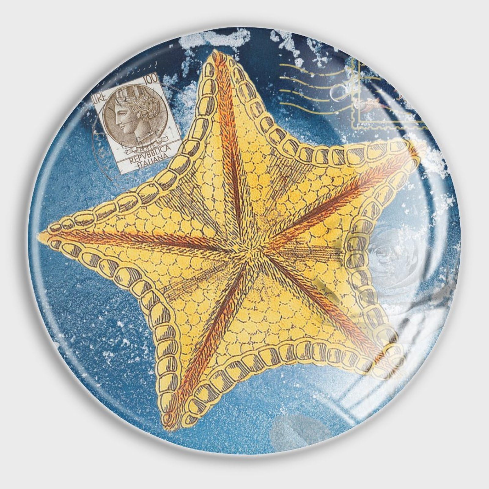 Aimants étoile de mer en métal sculpté décoration marine robuste pour voiture et frigo