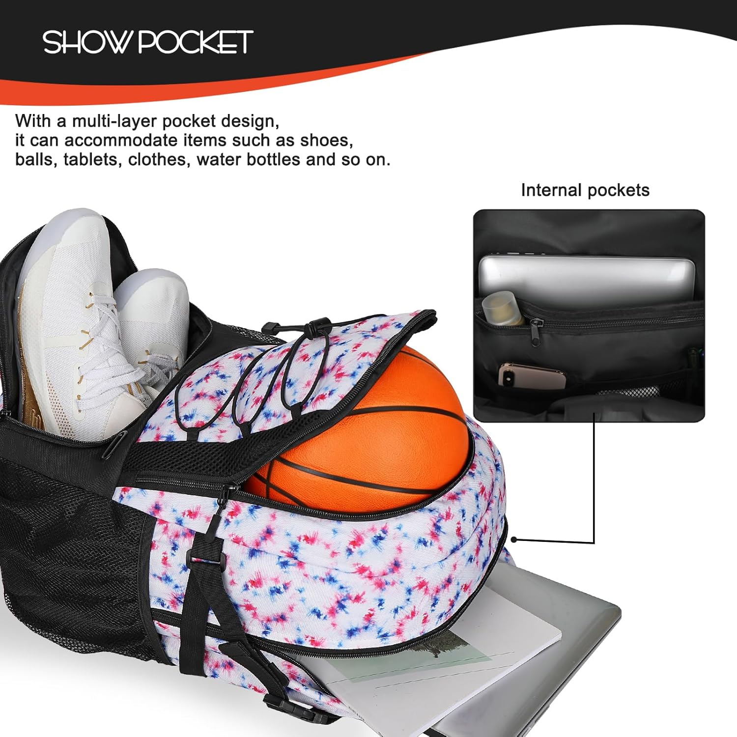 Goloni Basketball Backpack,Large Sports Bag with Ball Compartment & Shoe Compartment,Basketball Bag Fit Volleyball, soccer,Gym - Image 3