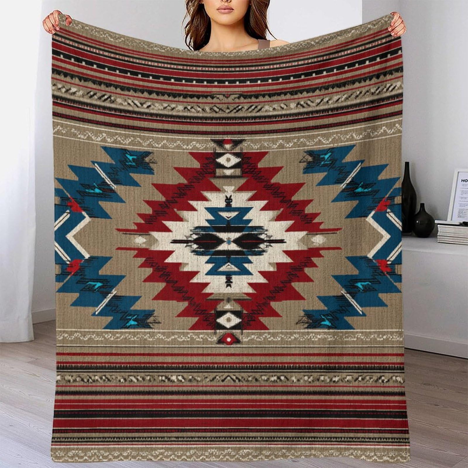 Indianische Muster Wärmedecke Leichte Outdoor-Camping Überwürfe 50x60inch 127x152cm