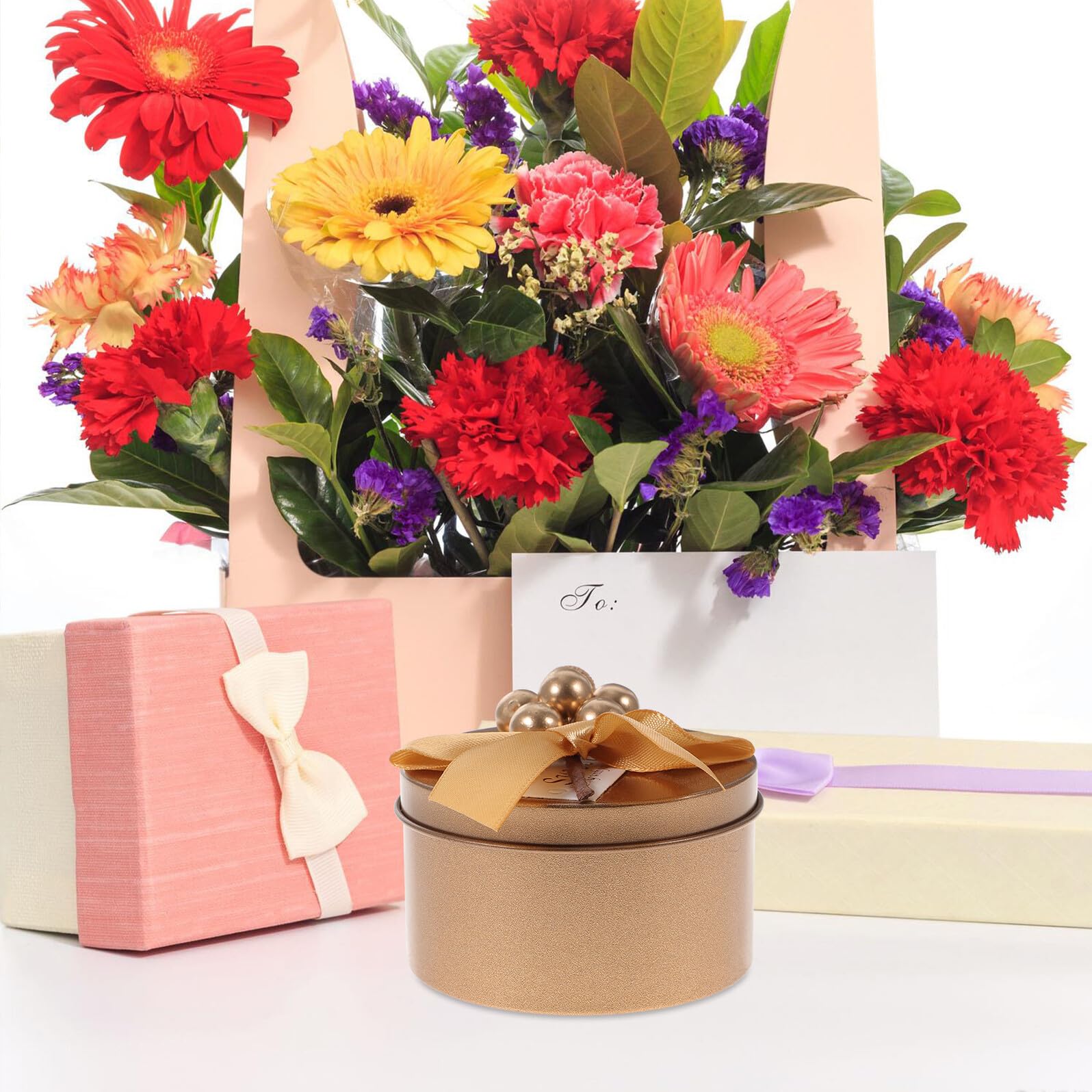 GALPADA Scatole Regalo in Ferro Oro 10 Pezzi per Compleanno e Matrimonio Fiocco Decorativo e Design Leggero e Resistente per Feste e Bomboniere