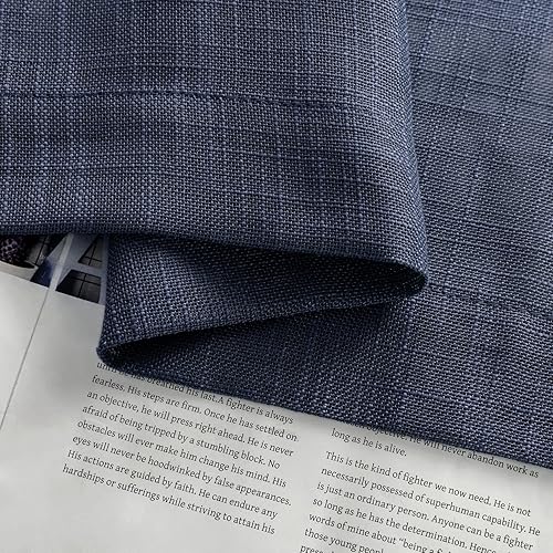 Miniatura 8 de XTMYI Cortinas de nivel azul marino para ventana de baño, 24 pulgadas de largo, con aspecto de lino sintético, cortinas semitransparentes para