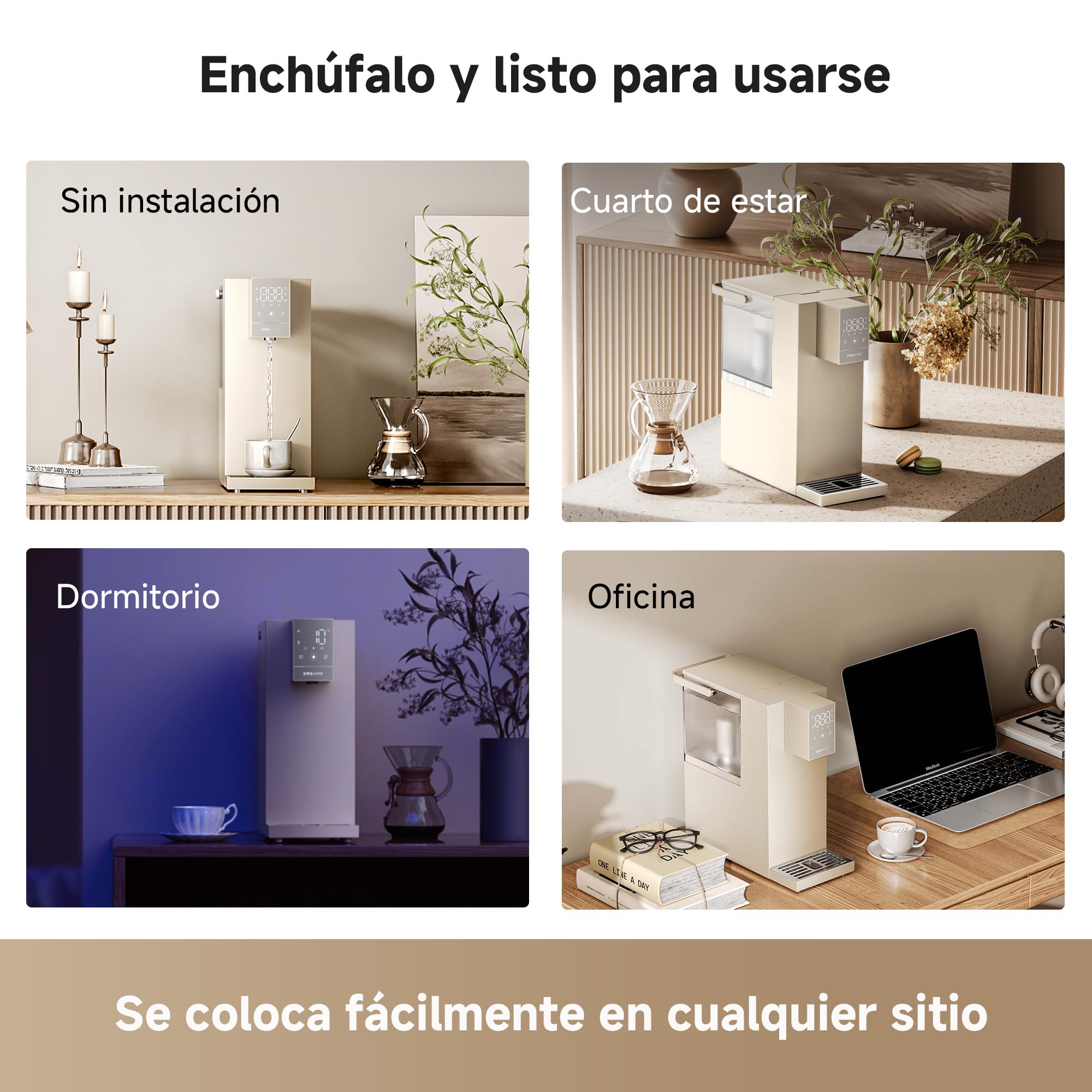 DREAME C10 Dispensador de Agua Caliente y Fría Instantáneo para Encimera, Agua Purificada, Temperatura y Volumen Ajustables, Sin Instalación, Esterilización UV, Filtración Multicapa, 2,7L
