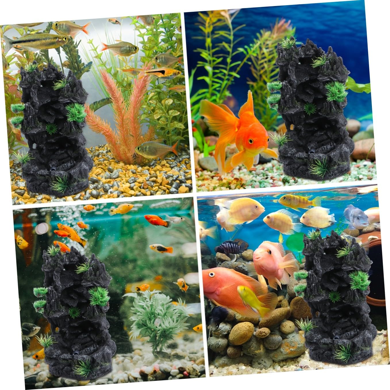 Happyyami 1stück Kreative Aquarium Dekoration Mit Wasserfall-Effekt Resin Rockery Für Fischbehälter Langlebig Und Pflegeleicht Für Wohnräume Und Badezimmer