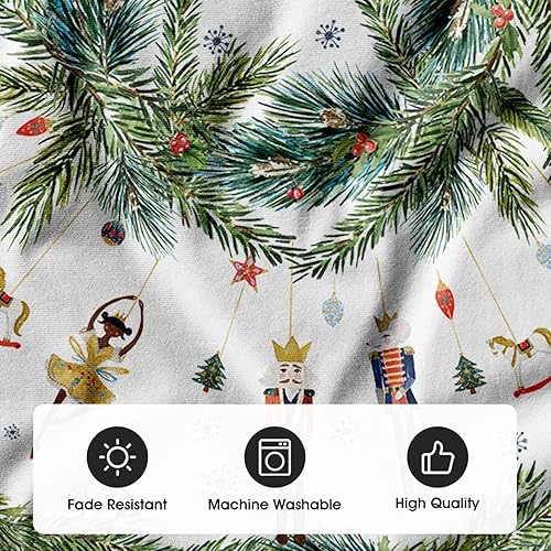 Miniatura 7 de AVOIN colorlife Holly - Falda de árbol de Navidad de cascanueces de 36 pulgadas, decoración de árbol de vacaciones de invierno