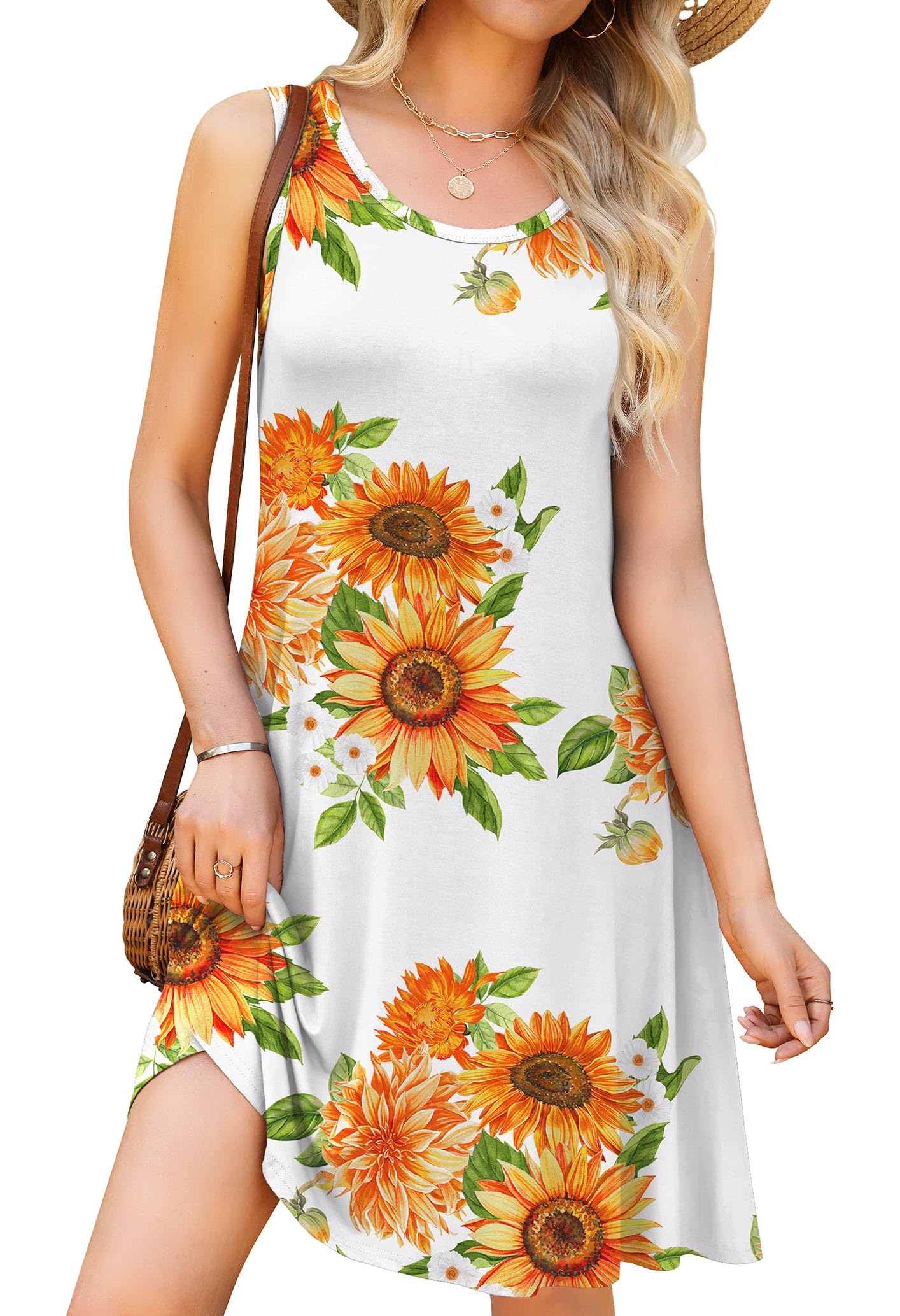 WEACZZY Women Summer Casual Swing T Shirt Dresses Beach Cover up Loose Dress