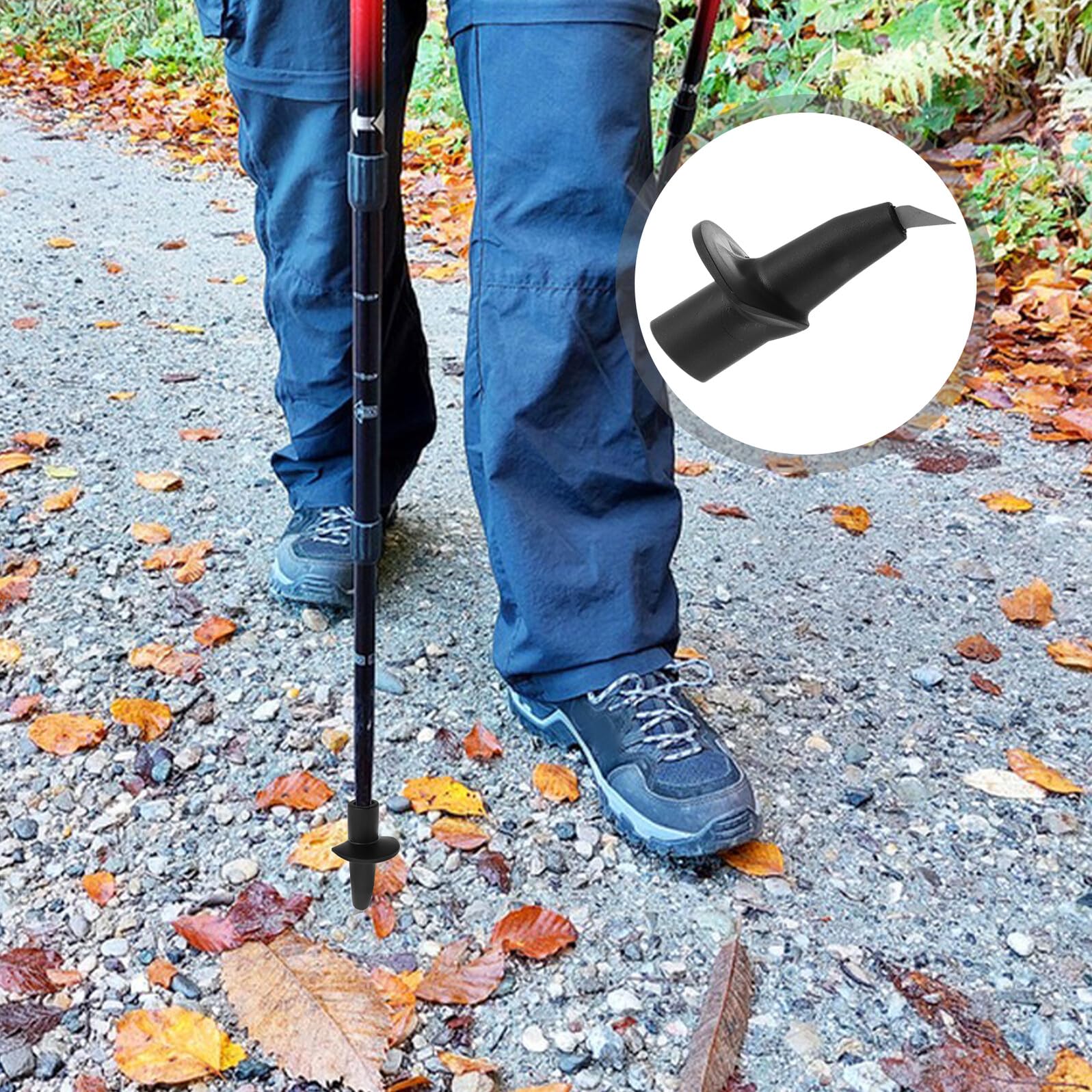 Universelle Trekkingstockspitzen aus Wolframstahl mit Nylon für Verbesserten Halt und Schnelle Montage Beim Skifahren und Wandern in Grüner Farbe