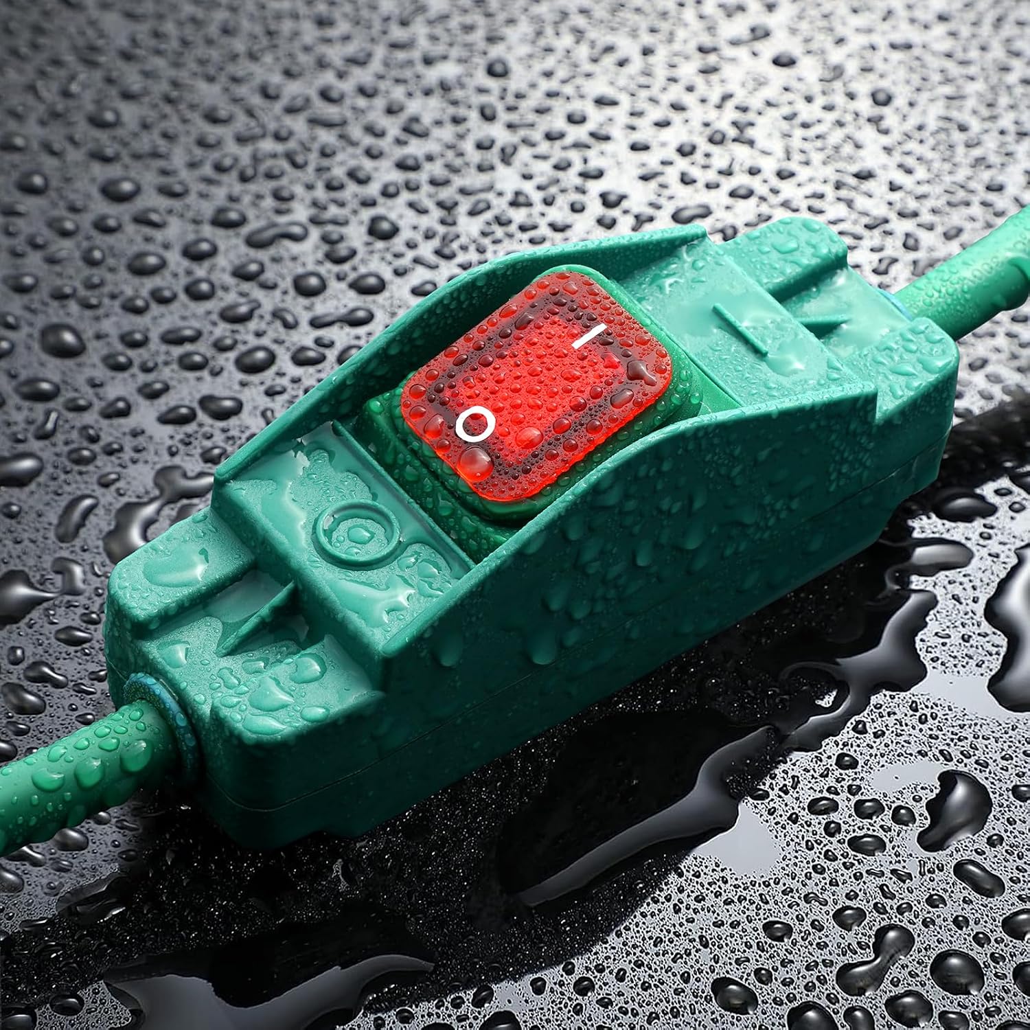 Outdoor Waterproof On/Off Switch Extension Cord (Green,1.5 Ft) image 4