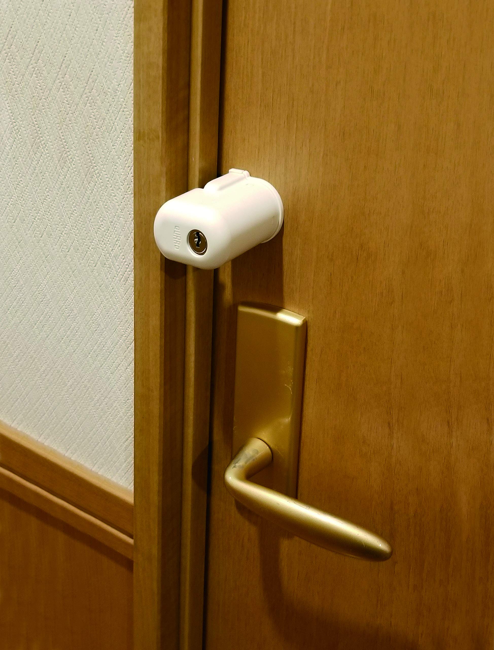 室内ドア用補助錠 鍵 非常脱出機能付き Amazon | ガードロック 内開き扉用室内錠 非常脱出機能式 | 補助