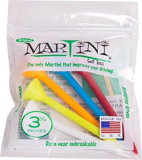 Martini Golf 3-1/4" Tees - Assorted 5 Pack - Martini Golf Tees