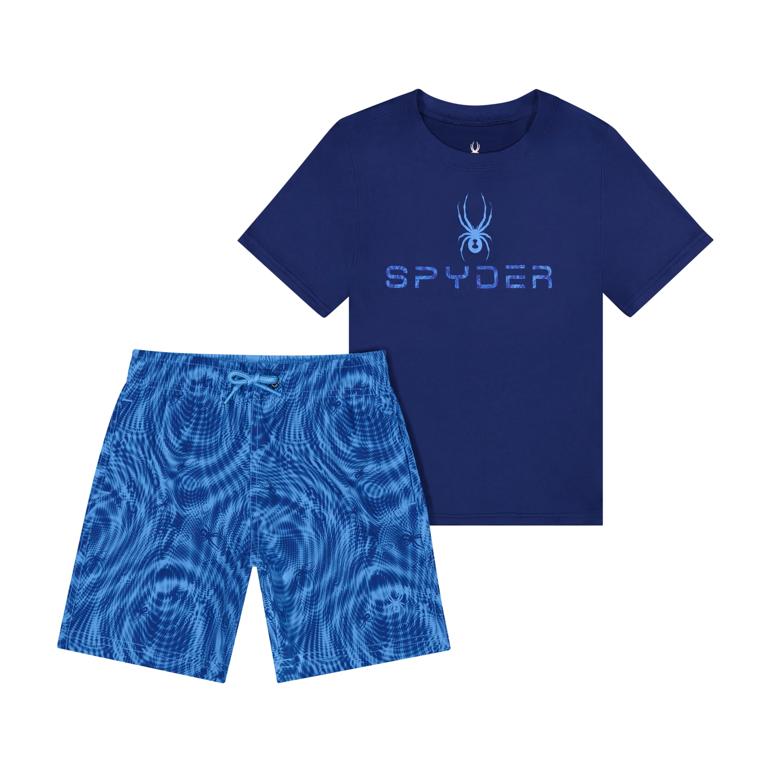 Spyder Ensemble de bain 2 pièces pour garçon – Rashguard à manches courtes et maillot de bain, UPF 30+, séchage rapide, pour petits garçons