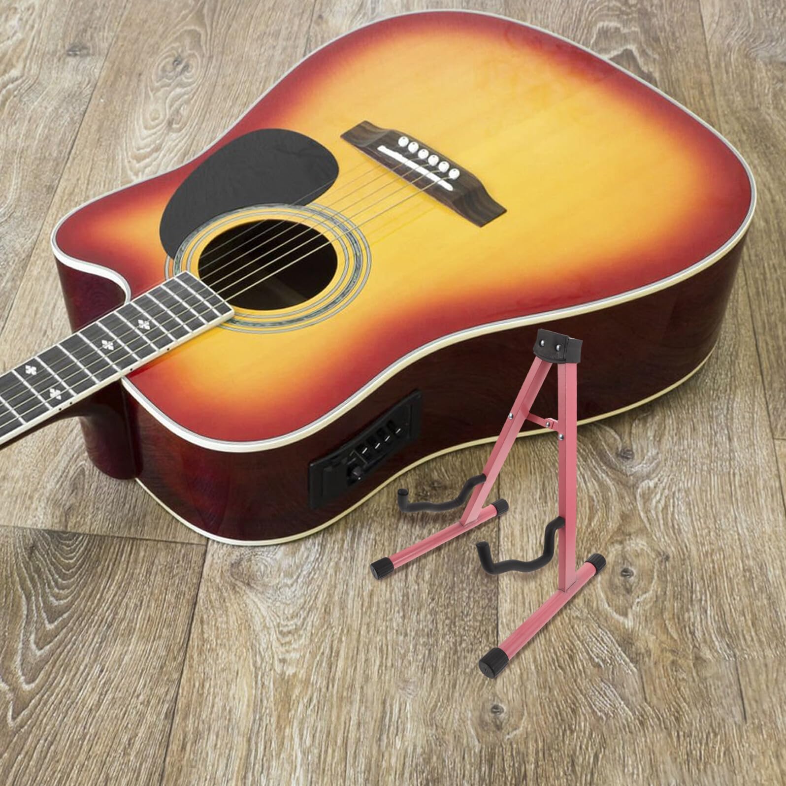 Metall-gitarrenständer Klappbar für Akustikgitarren Gitarren Saiteninstrumentenhalter mit Stabilem Standfuß Faltbarer Gitarrenständer für Transport und Aufbewahrung