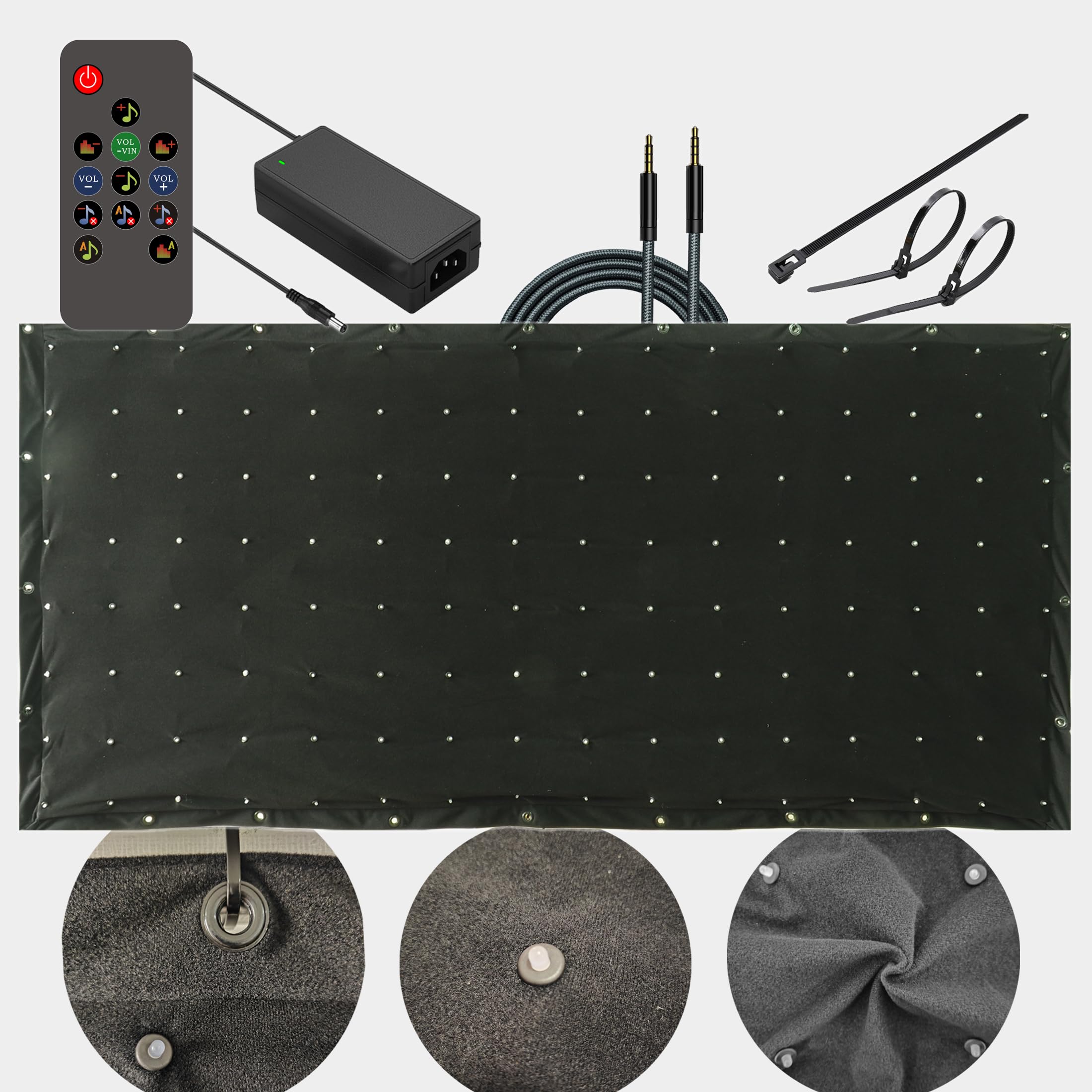 DJ Stage Light Pro 1 x 2,1 m LED Motion Drape Facciata - Luci ritmiche attivate dal suono con telecomando, oltre 80 programmi musicali e 70 effetti di movimento per cabine DJ, palchi, matrimoni