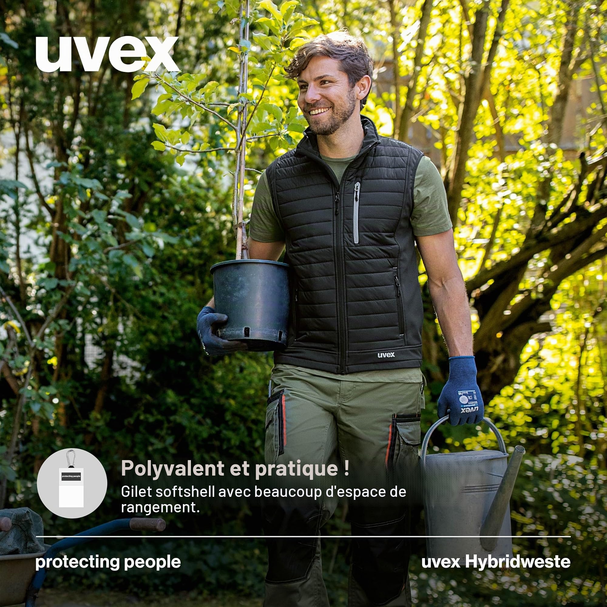 Uvex tune-up gilet hybride pour hommes - gilet de travail robust