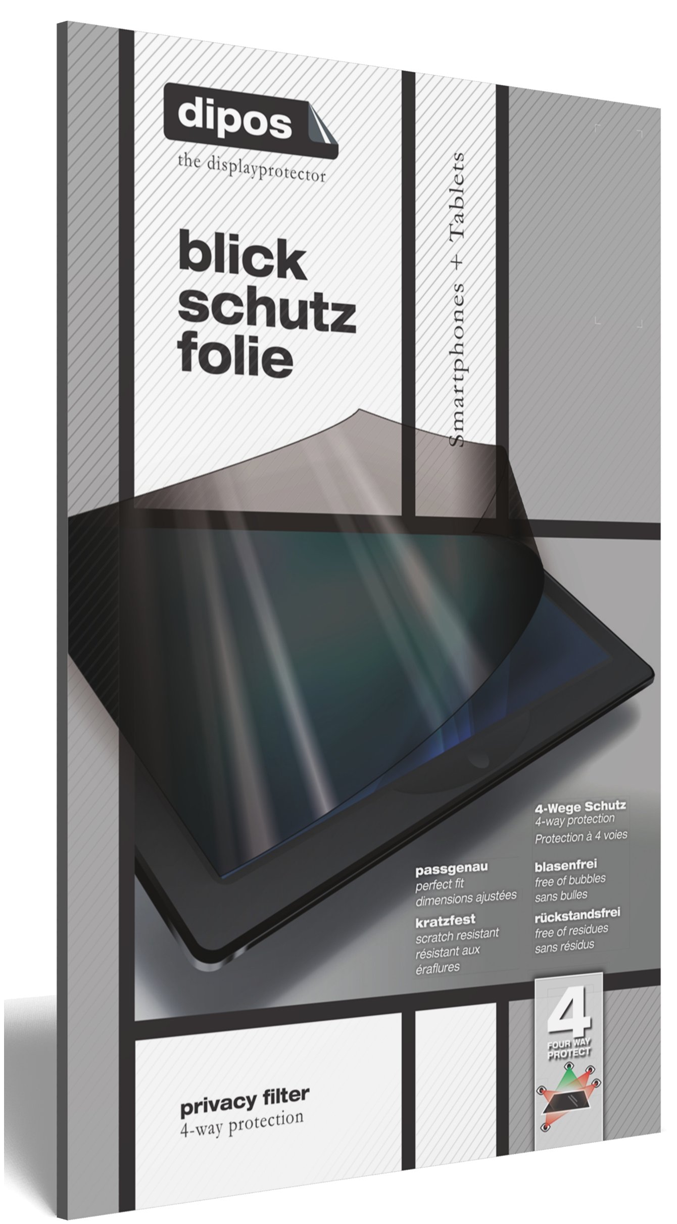 Dipos Pellicola Protettiva Privacy 4 Lati Per IPhone 12 Pro. Filtro Anti-sguardo In Verticale E Orizzontale, Resistente Ai Graffi, Made In Germany. Taglio Laser Di Precisione.