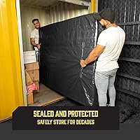 Vista 6 de Bolsas de colchón para mudanza con 8 asas, tamaño Twin XL, bolsa de colchón extra gruesa para mudanzas, bolsa de almacenamiento de colchón