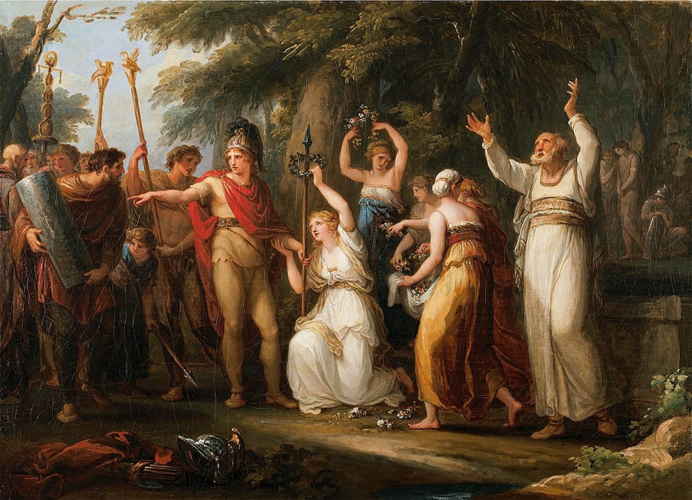 ARTXLXXBN Famous Print Painting Colorful Art Print Thusnelda Crowning Hermann by Angelica Kauffmann Canvas Art Decorations for Home Decor 60x90cm
