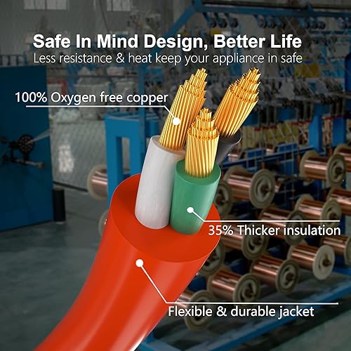 Miniatura 3 de HUANCHAIN Cable de extensión para exteriores calibre 163 de 100 pies, impermeable, con cable de alimentación de 3 clavijas iluminado y flexible para