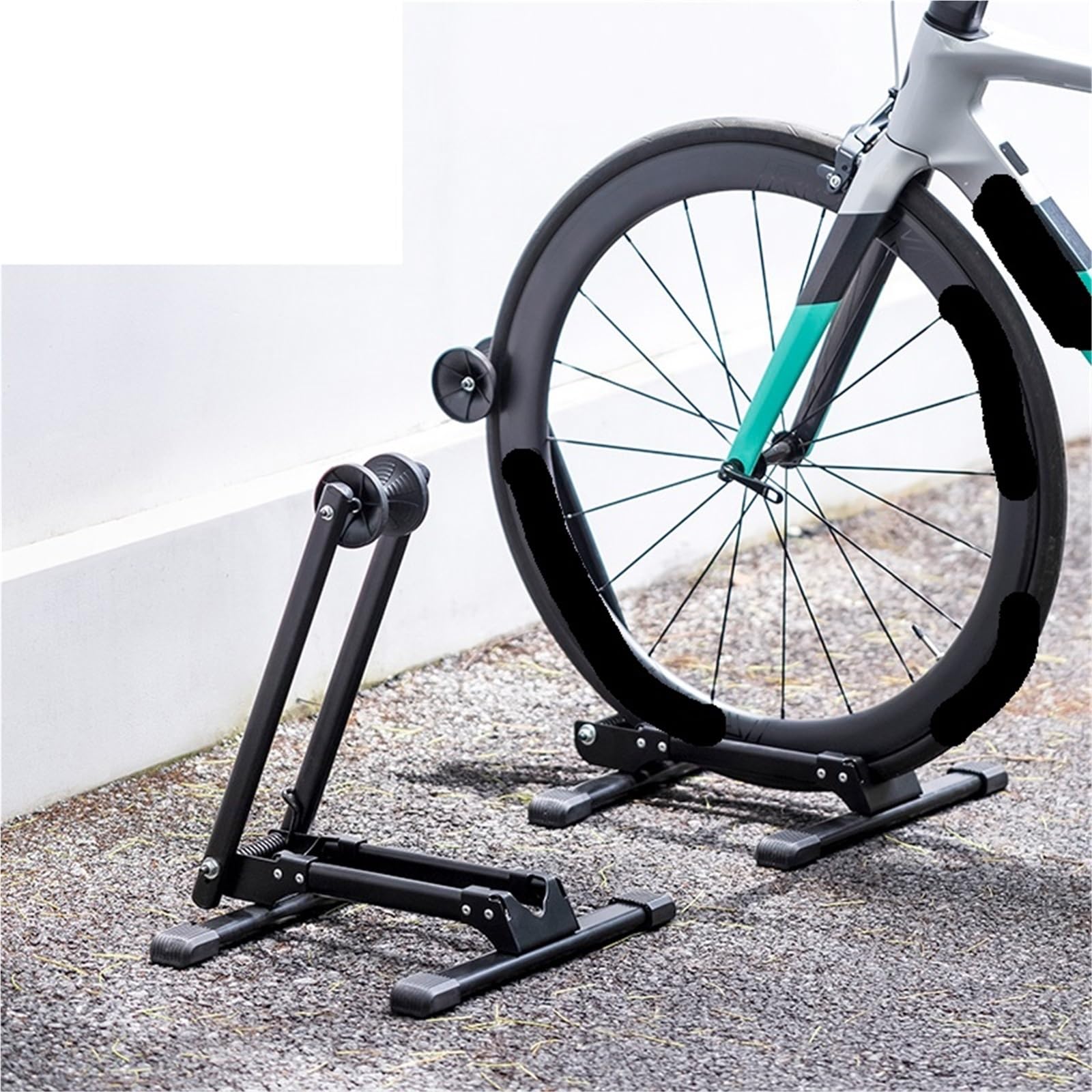 Fahrradwartungsständer Fahrradparkständer Faltbarer Indoor-Boden-Displayständer Rennrad Kick Stander Radfahren Reparatur Unterstützung Halter Rack(Color2)