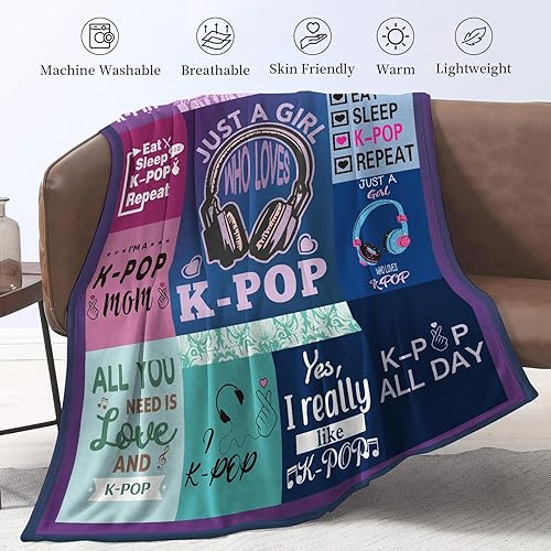 Miniatura 5 de Lausatek Regalos para amantes del anime para niñas y mujeres, manta de anime para entusiastas del anime, accesorios de anime para fanáticos del