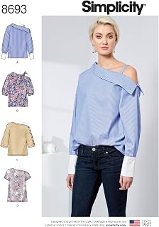 Simplicity Women's One Shoulder Blouse Sewing Patterns, Sizes 14-22