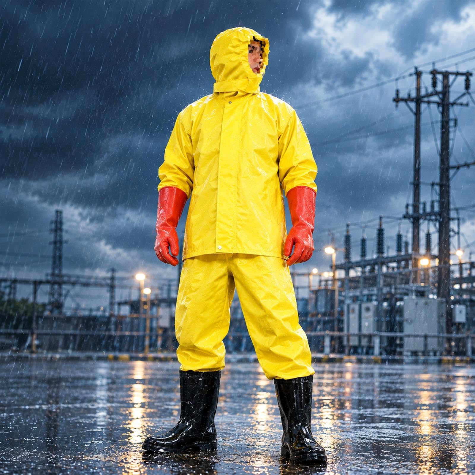 Traje Protector con Aislamiento De PVC Guantes Y Botas Goma