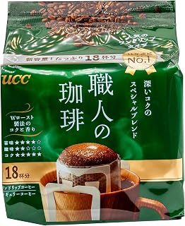 UCC Shokunin Coffee Special Blend, Single Serve Japanese Style Pour Over Coffee, imported from Japan, 108 Individual Bags 0.25 oz (7g) per bag, Sun-Dried Beans, Artisan Crafted, Each Bag Makes 5oz Cup, (108 PACK)