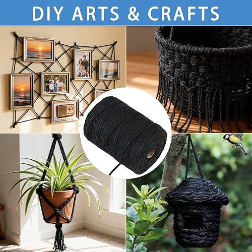 Miniatura 8 de Cordel de yute natural de 0.079in y 328 pies, para regalo de manualidades, proyectos de manualidades, envoltura, agrupación, embalaje, cuerda de