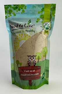 Food to Live Organic Psyllium Husk Powder, 12 Ounces — Non-GMO, Kosher, Ultra Fine, Unsweetened, Unflavored, Rich in Fiber, Natural Food Thickener, Great for Baking, Raw, Bulk, Vegan, Keto Friendly
