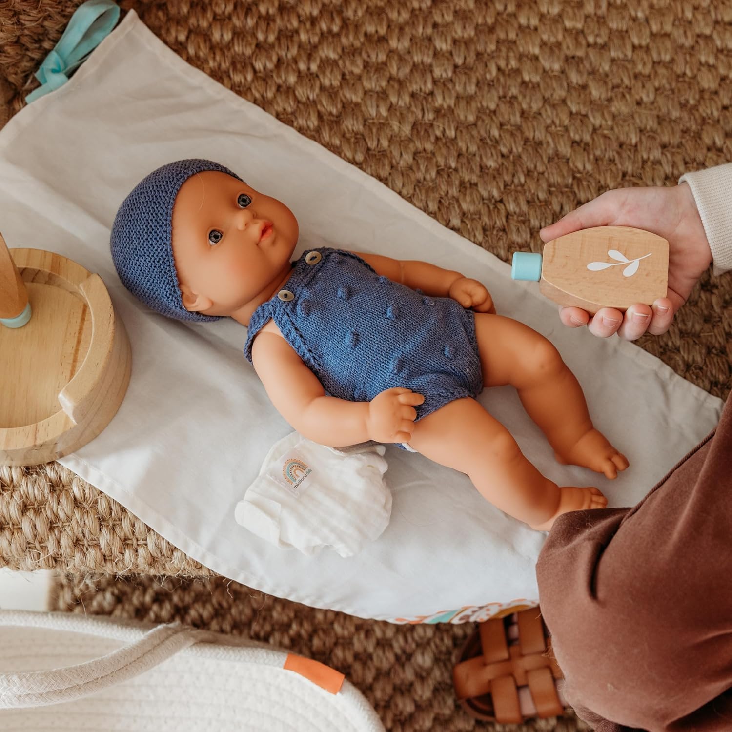 Miniland Realistic Baby Doll with Anatomically Correct Features, Reborn Baby Dolls, Cute Scented Hard Body with Vanilla Perfume, Comes in Polybag, 12 5/8 inches Tall | Caucasian Boy