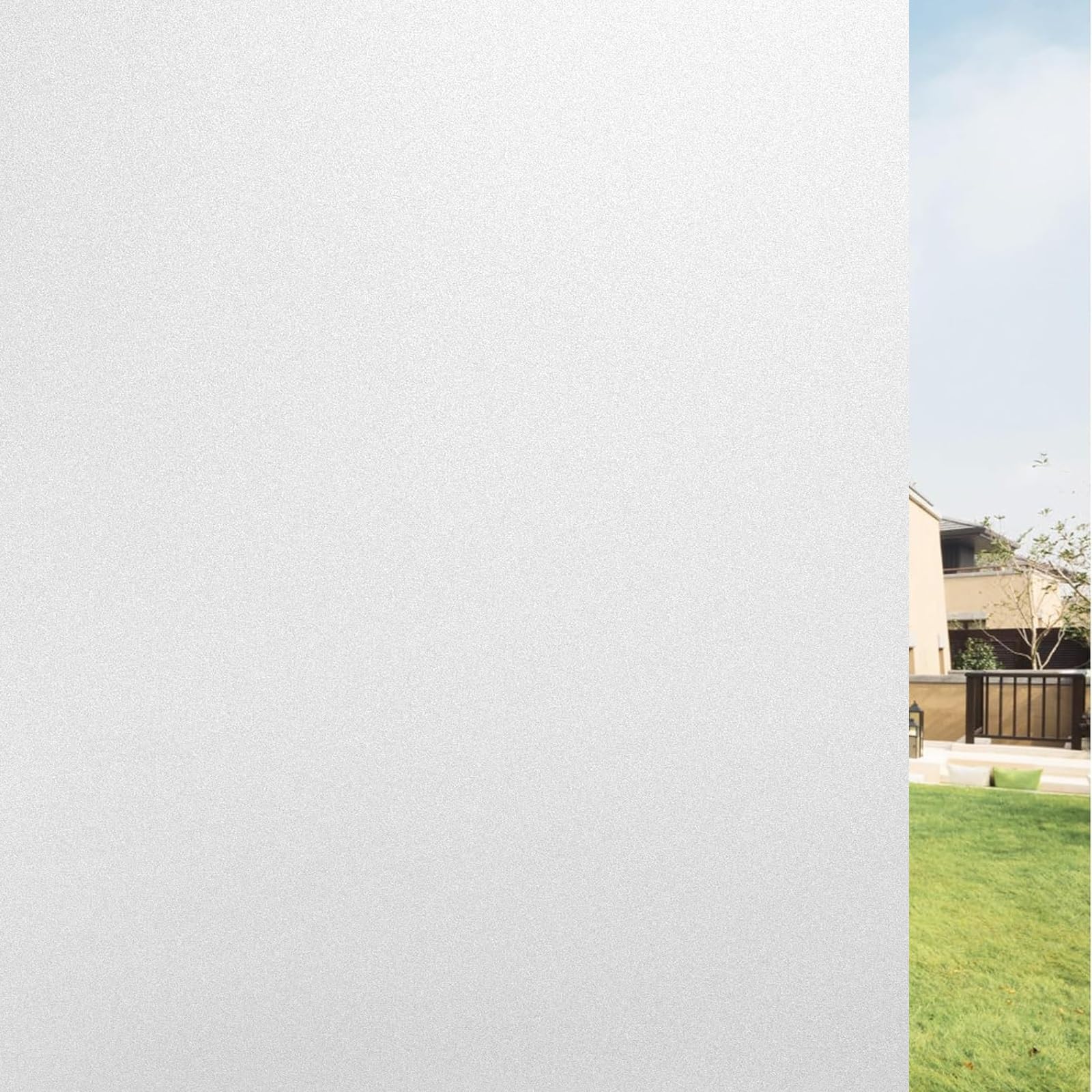 Yuanwan White Frosted Window Film Privacy 80 X 100 Cm(31 X 39Inch) Sun Blocker Heat Reducing Easy Removal Frosted Window Film Privacy Non-Adhesive Glass Film For Home,