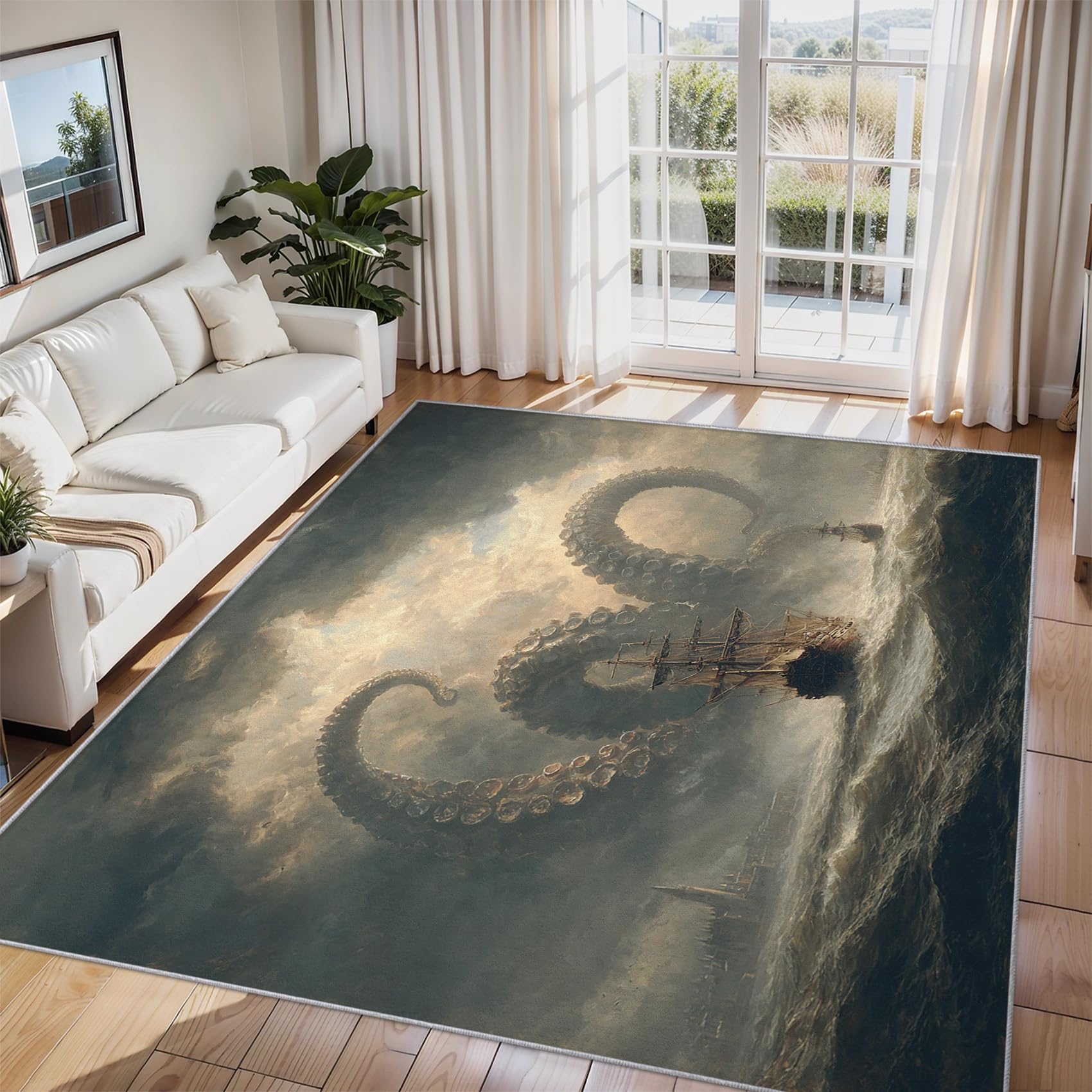 Tapis monstre marin idéal pour décorer un bureau ou un salon moderne 80x150