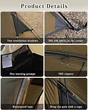 TOMOUNT Tent Backpacking Tent 1-2 Man Tent Waterproof Ultralight Nylon 1.5kg-2kg for Hiking Camping, Outdoor