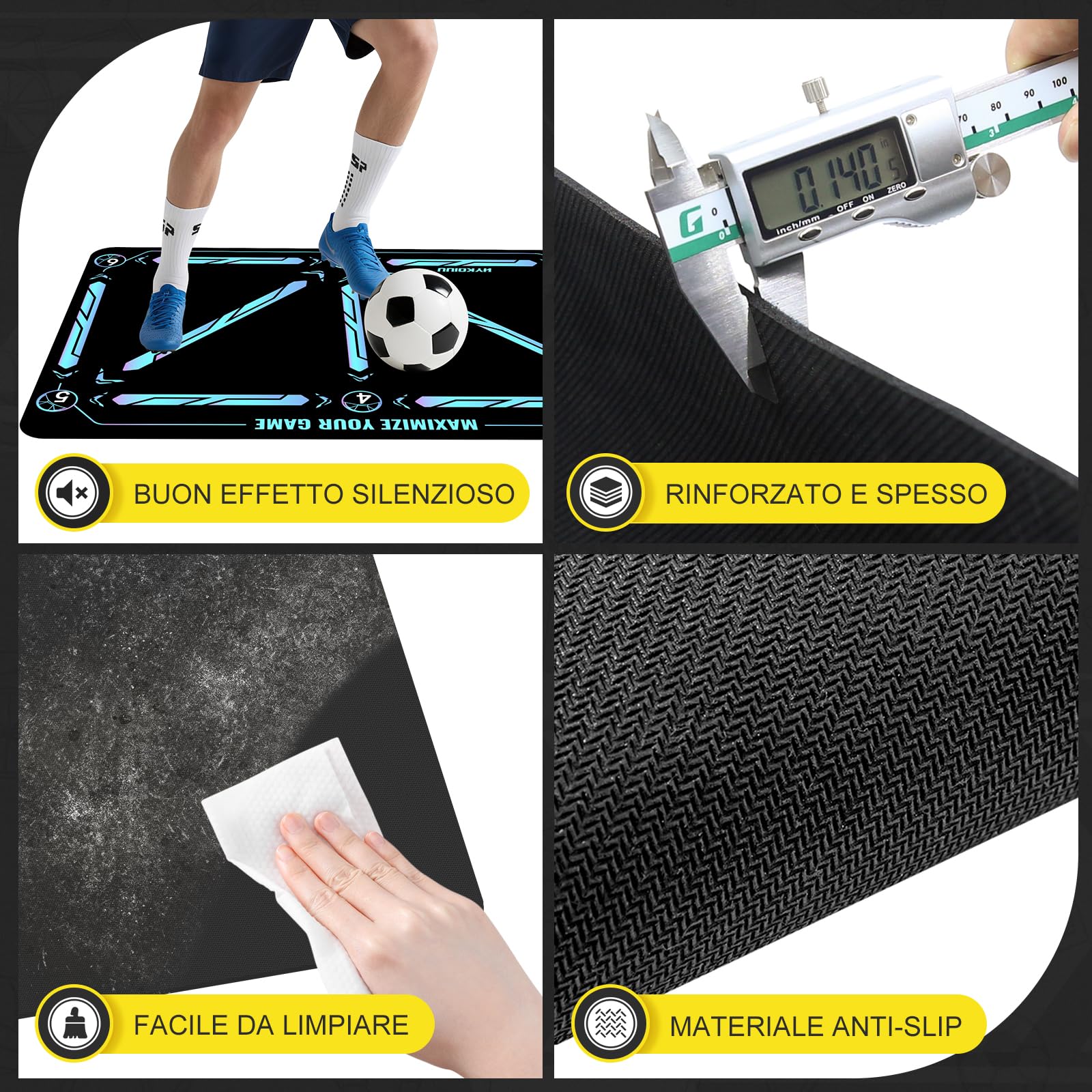 Tappeto Calcio Allenamento Con Video di Allenamento Inclusi Tappetino Per Agilità Accessorio Per L'Allenamento Del Calcio Tappeto Da Allenamento Per Il Calcio Regalo Per