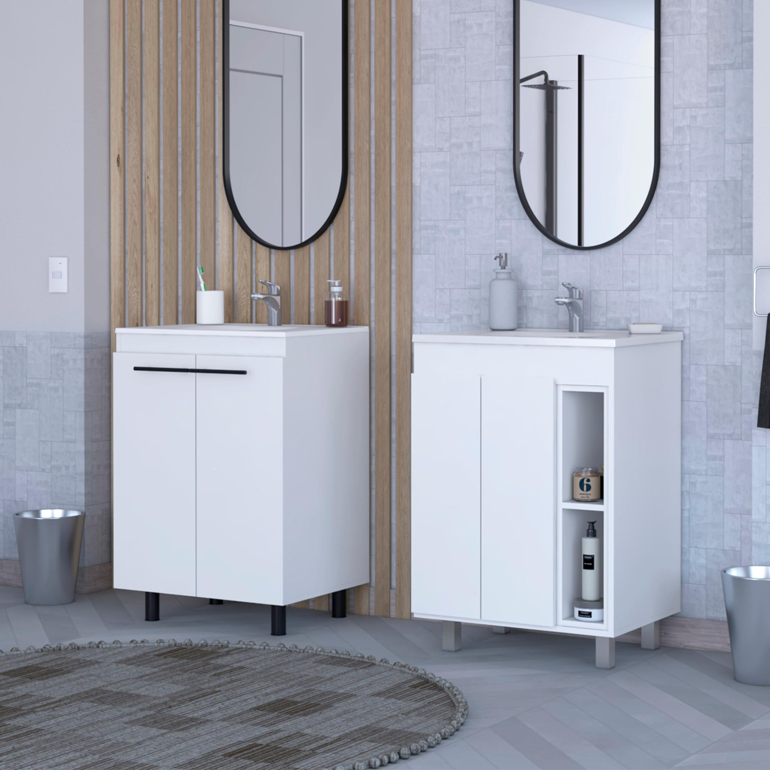 White 2 Pcs Bathroom Set GX96