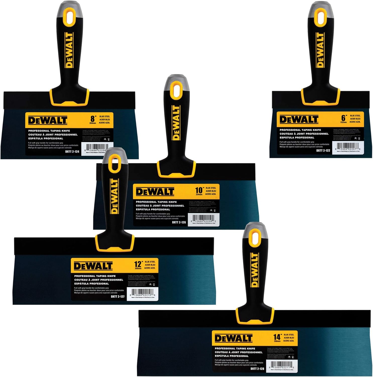 DEWALT Blue Steel Taping Knife 4Pack 8/10/12/14Inches + FREE BONUS
