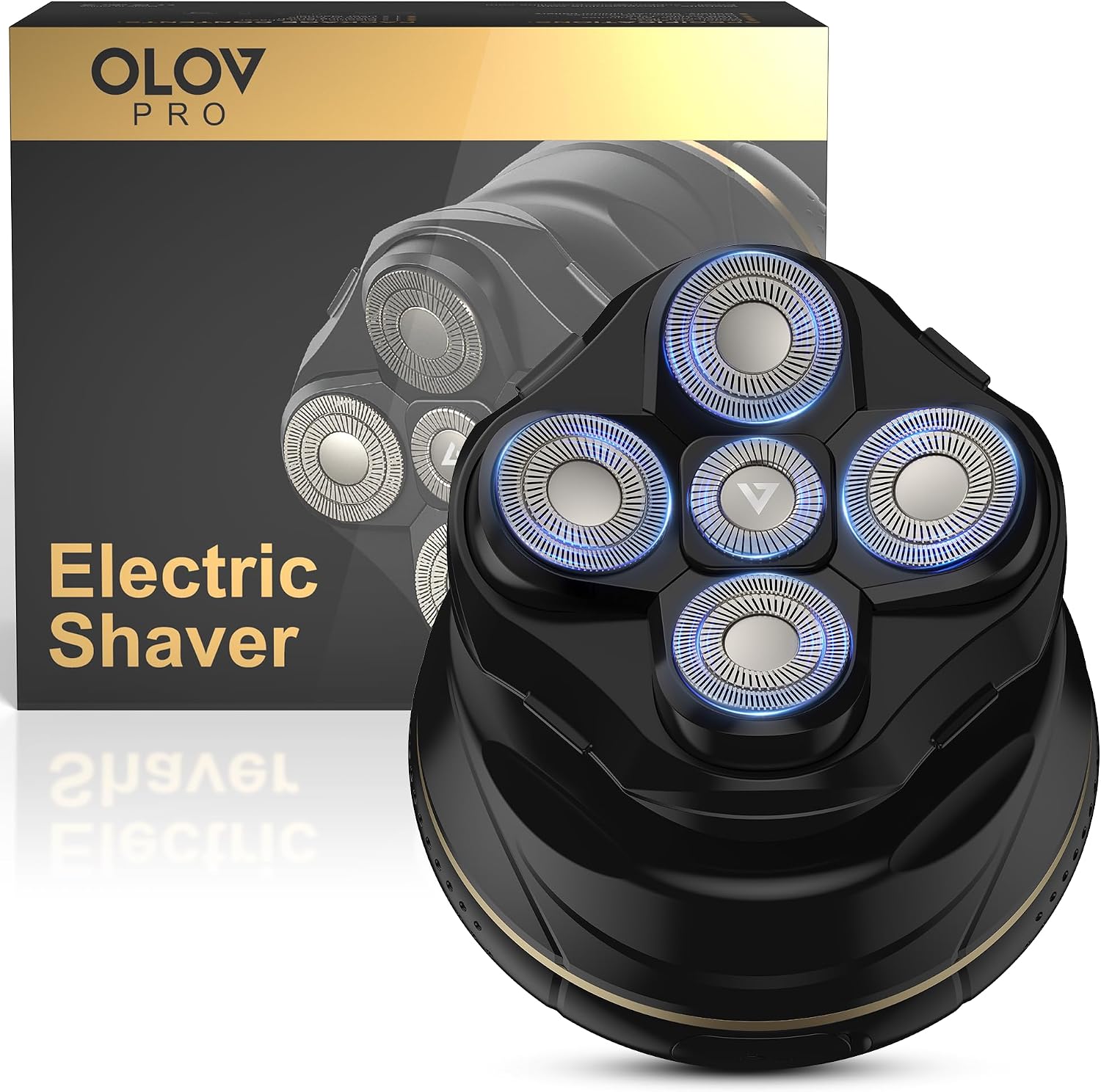 Head Shaves for Bald Men, Detachable Bald Head Shaver, IPX6 Waterproof Rotary Shavers, Electric Shavers Razor with Type-C Charge, Cordless Wet/Dry Skull & Bald Head Razor