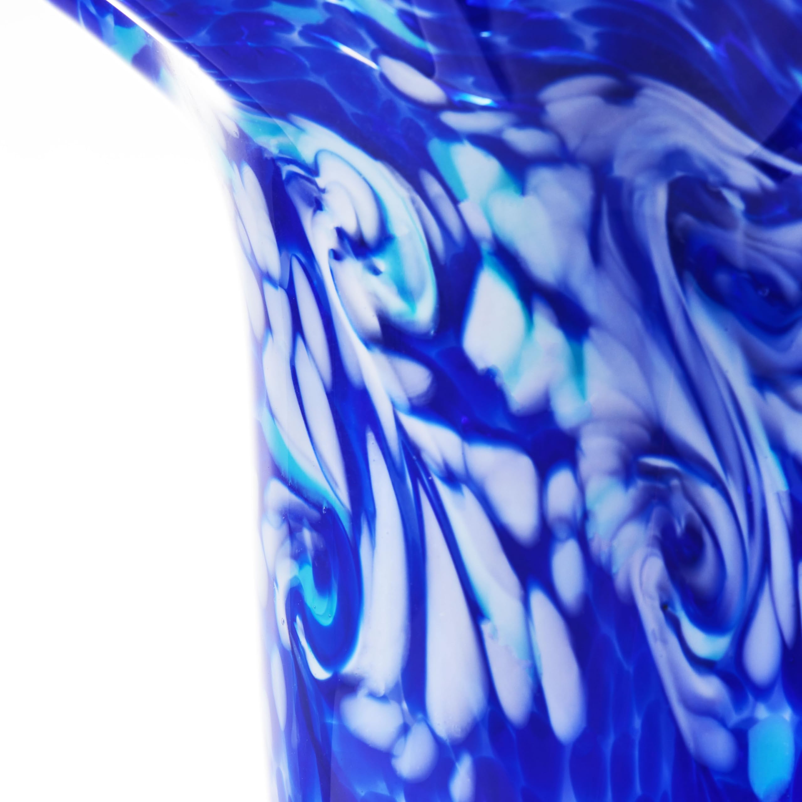 Luxury Lane Vaso di fiori in vetro soffiato a mano blu cobalto coriandoli arte per la decorazione domestica 30,5 cm di altezza centrotavola decorazione da tavolo
