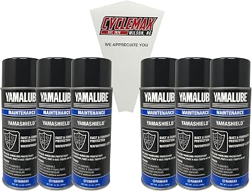Cyclemax Six Pack compatible with Yamaha Yamalube 12 Oz. Yamashield Can ACC-YAMSH-LD-00 Contains Six Cans and a Funnel