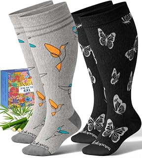 Wide Calf Bamboo Viscose Compression Socks for Women