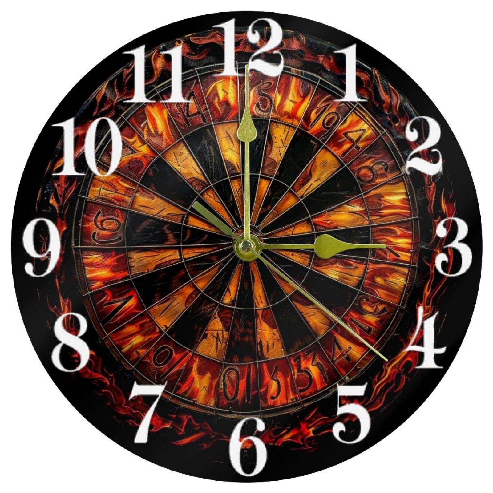 Horloge murale ronde à quartz silencieuse de 30 cm pour la cuisine et le salon