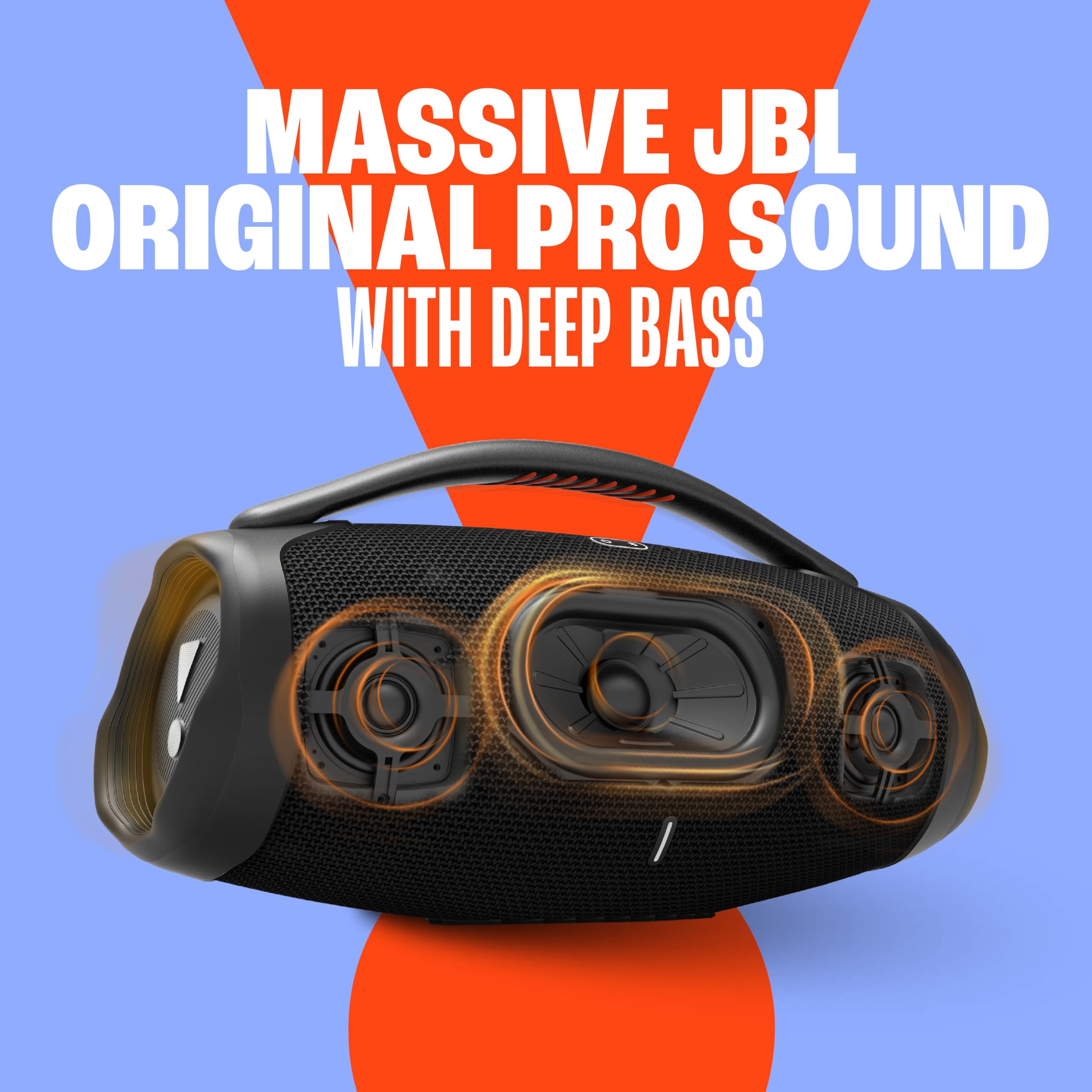 JBL Boombox 3 Wi-Fi Speaker Wireless, Cassa Altoparlante Portatile con Bassi Profondi, Bluetooth e Wi-Fi Integrato, Impermeabile IP67, App JBL One, 3D Dolby Atmos, fino a 24 Ore di Autonomia, Nero
