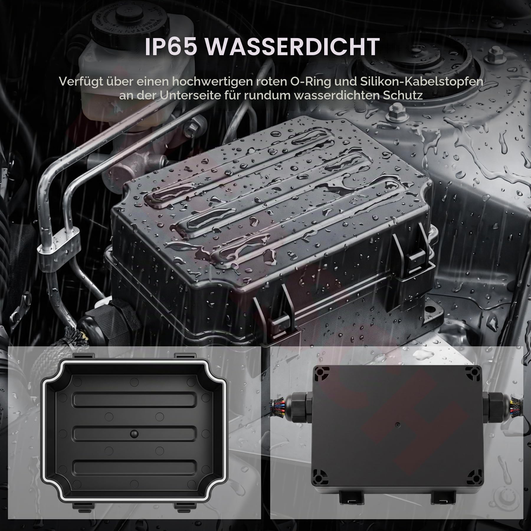 12V 12-fach vorverdrahteter, wasserdichter Sicherungs- und Relaiskasten, 8 Relais und 12 ATC/ATO-Flachsicherungen, 4-poliger 40A-Relaisblock und -Kit, für PKW, LKW, Boot und Jeep