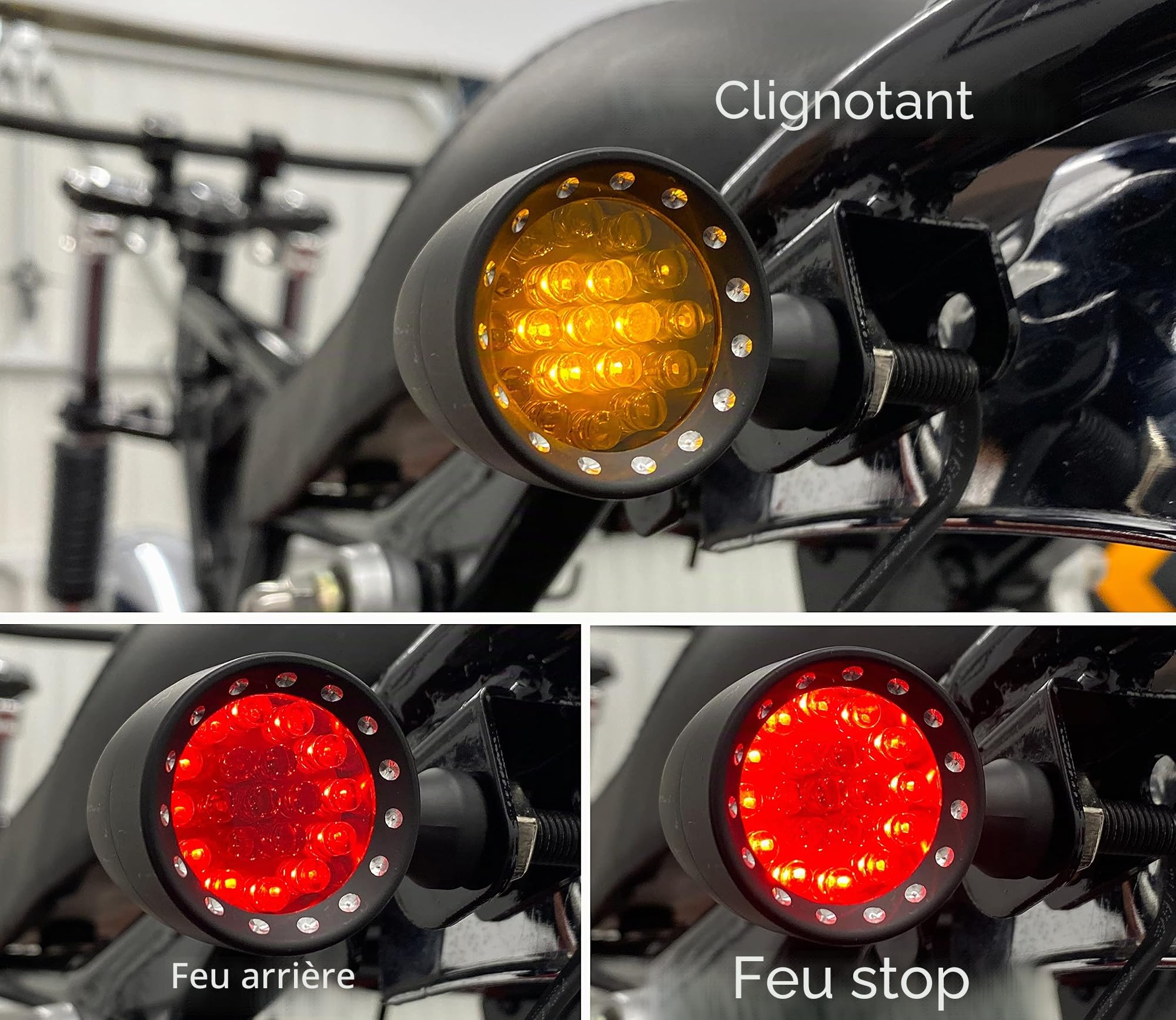 Alchemy Parts Moto Clignotant LED - Arrière avec Intégré Arrêter Et Feu Arrière Pour Personnalisé Rétro Projet