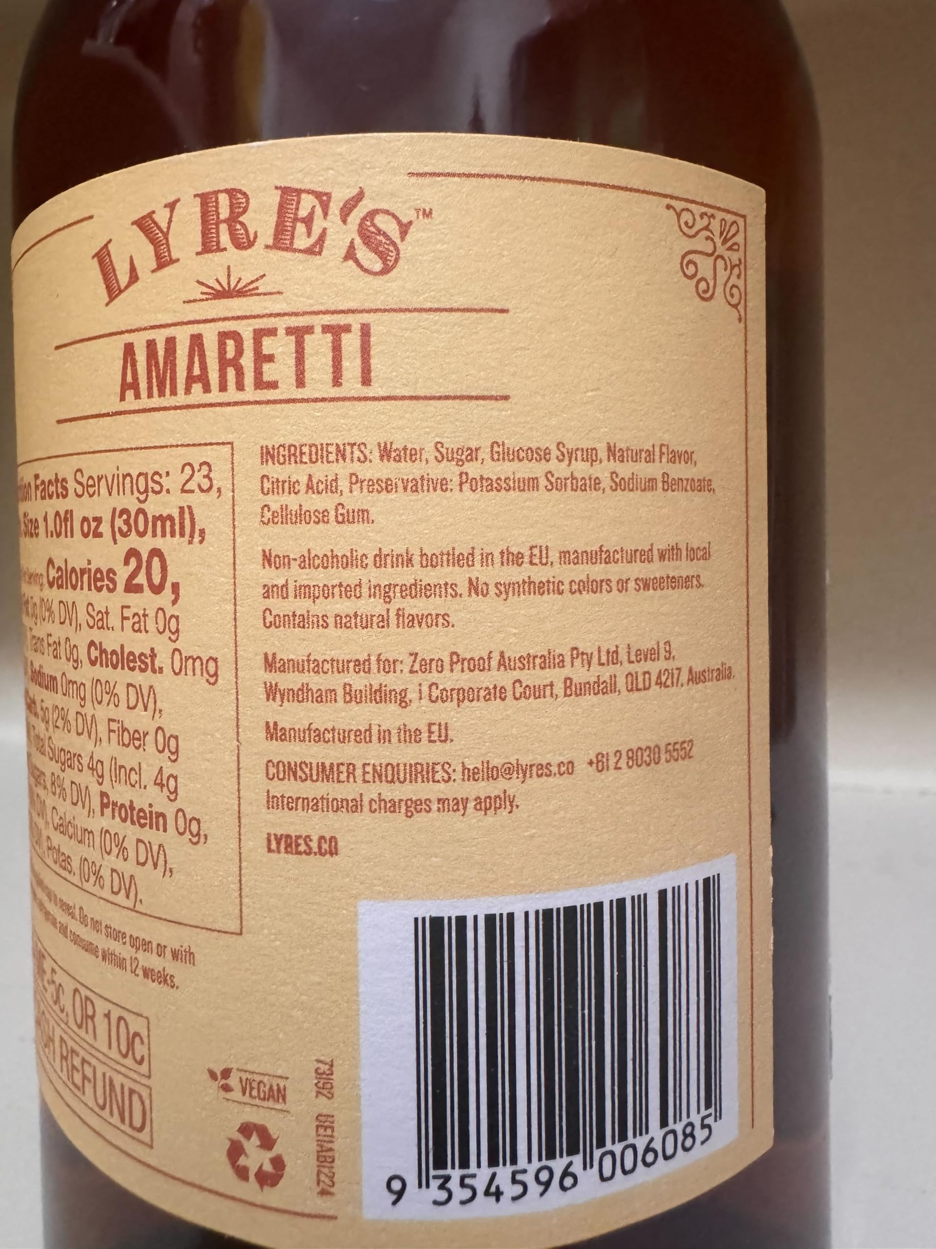 Lyres Amaretti Award-Winning Non Alcoholic Amaretto Alternative Zero Proof Spirit for Non Alcoholic Amaretto Sours Cocktails and Dessert — view 13
