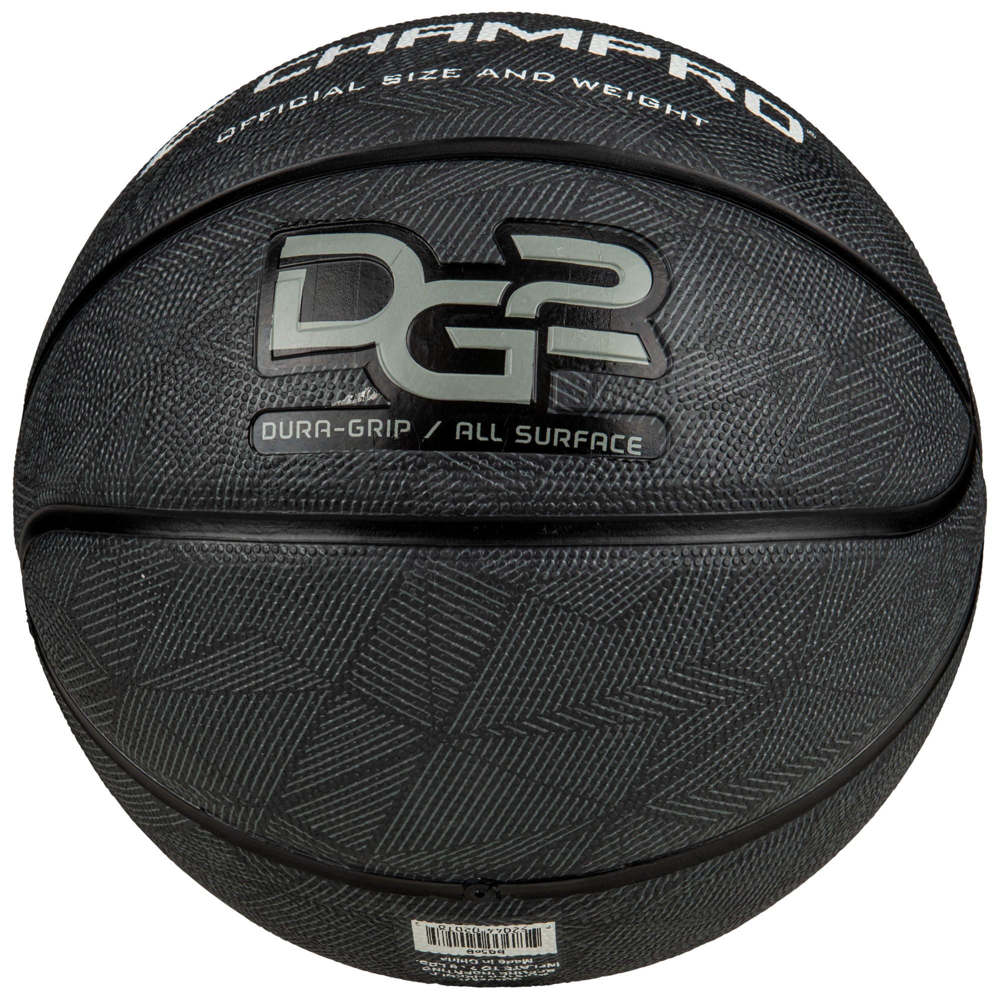CHAMPRO Dura-Grip 230 gumowa piłka do koszykówki, oficjalny rozmiar, szara