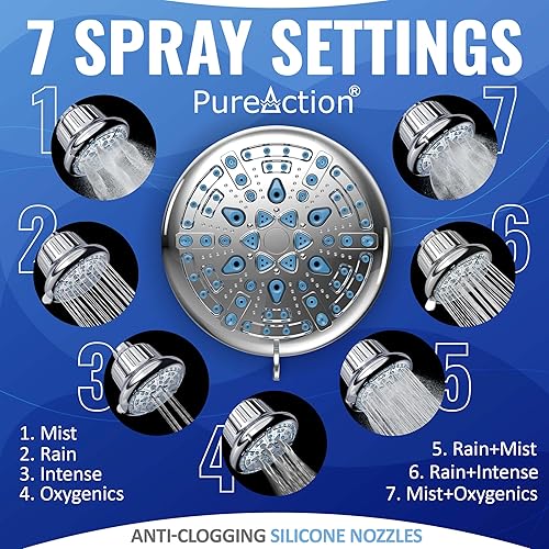 Miniatura 2 de PureAction Filtro de cabezal de ducha para agua dura, cabezal de ducha filtrado de alta presión con filtros para cloro y fluoruro, cabezal de ducha