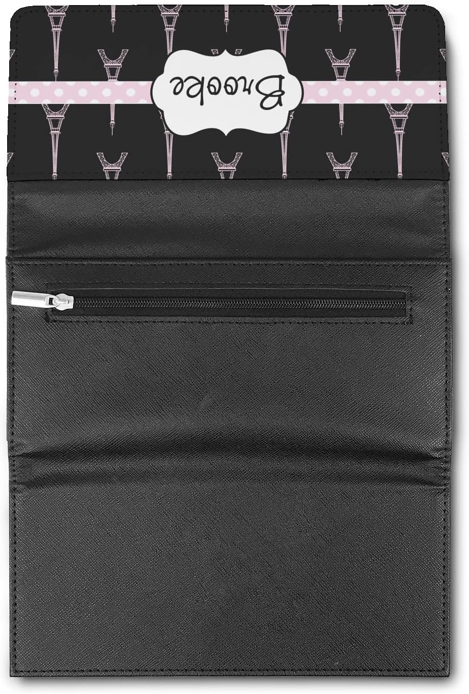 Personalized Black Eiffel Tower Leatherette Ladies Wallet