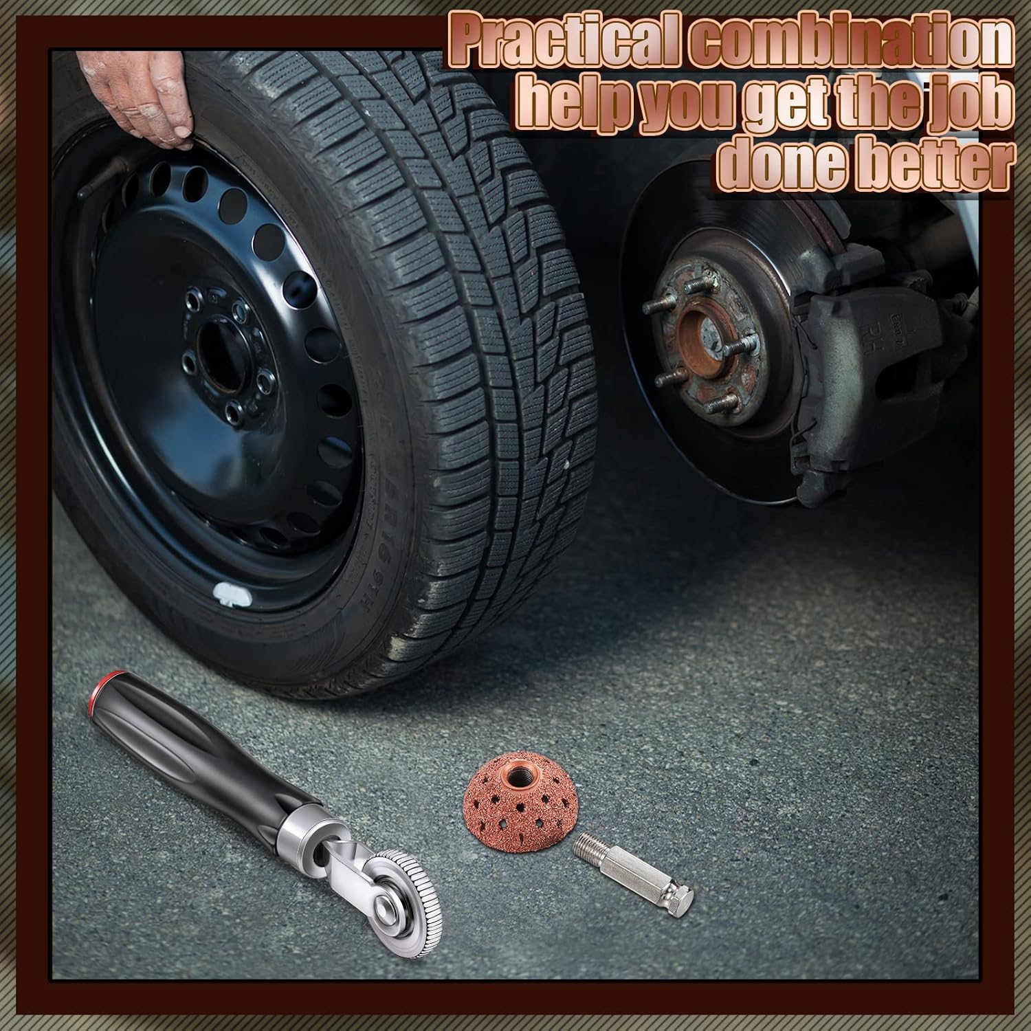 2 Pieces Tire Patches Tools, Tire Patch Roller and Tire Buffer Wheel, Tire Repair Grinding Head Buffing Wheel for Air Tire Buffer (42 mm) : Automotive