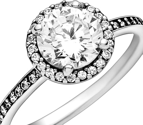 Miniatura 5 de PANDORA Anillo Classic Elegance, plata de ley, circonita cúbica transparente, talla 8.5, Circonita, plata esterlina, oro