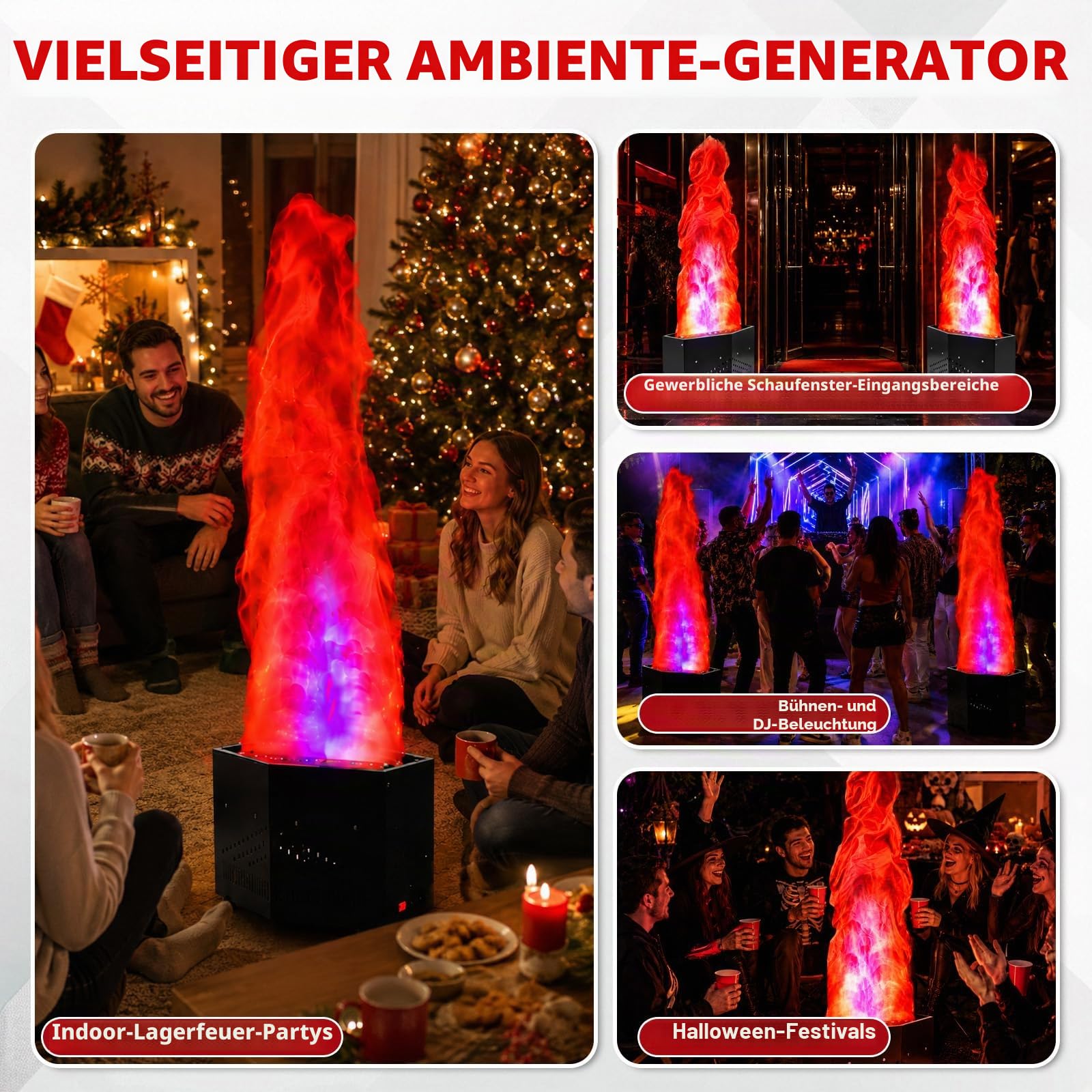RDYMONKEY Künstliches Feuerflammenlicht, Simuliert dekorative Atmosphäre Lampen, Künstliche Flamme Gefälschte Feuer für Bühne Halloween DJ-Partybeleuchtung Nachtclub Lagerfeuer Party